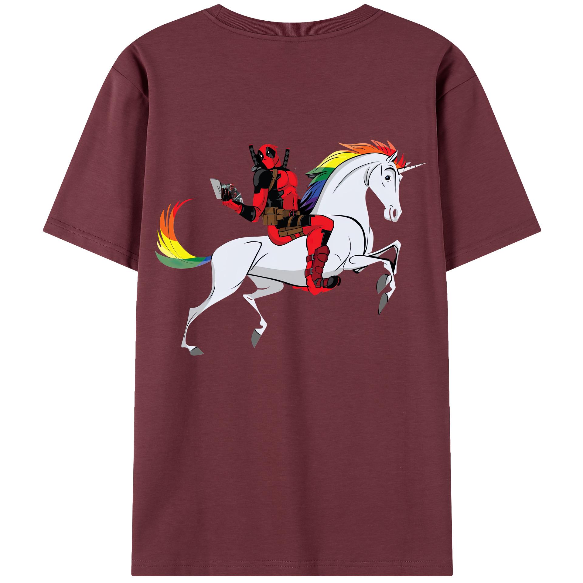 （画像用） Deadpool デッドプール 綿100％半袖Tシャツ（背面プリント）